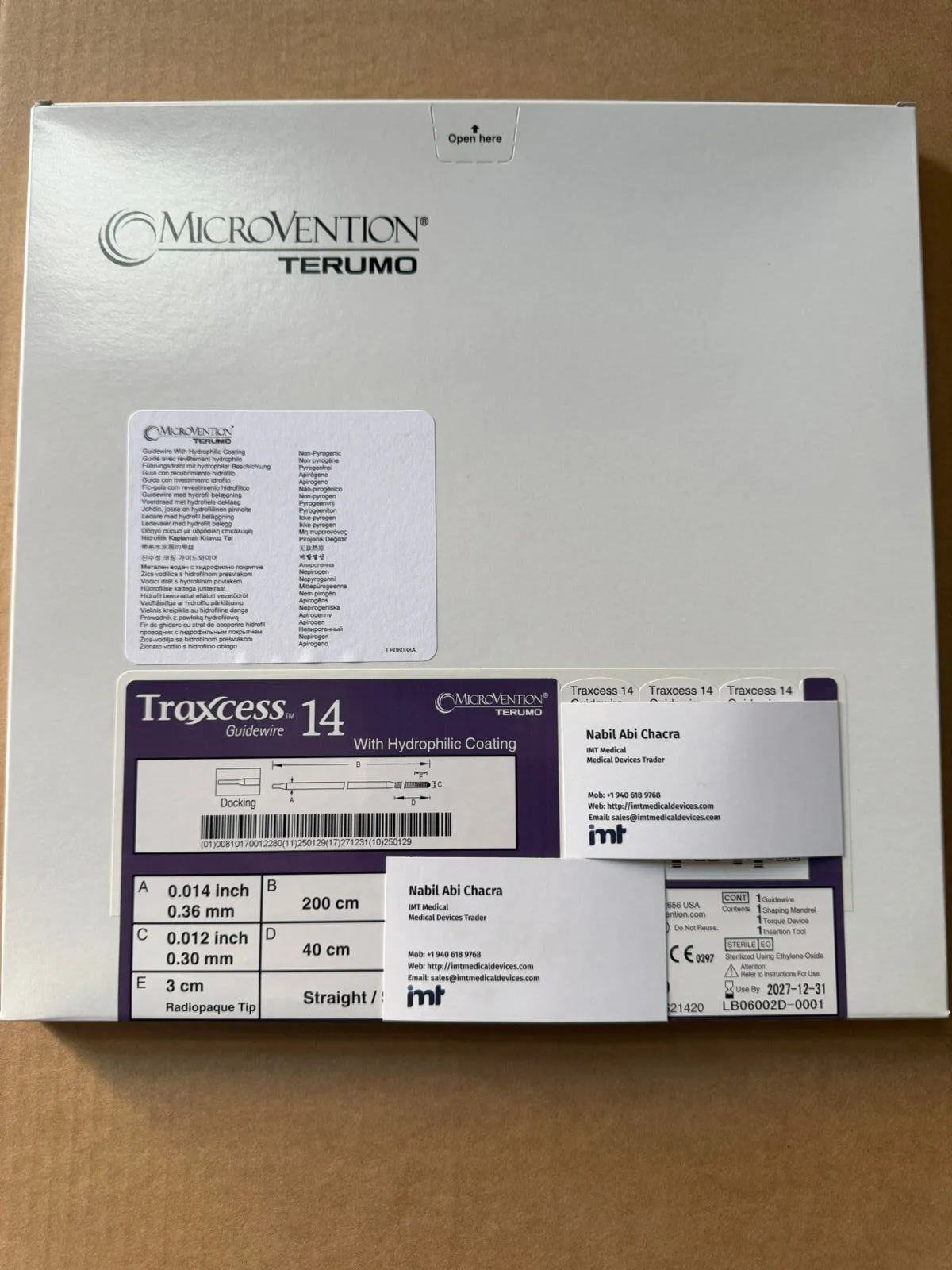 MicroVention Traxcess GW1420040 0.014 x 200cm Neurovascular Guidewire