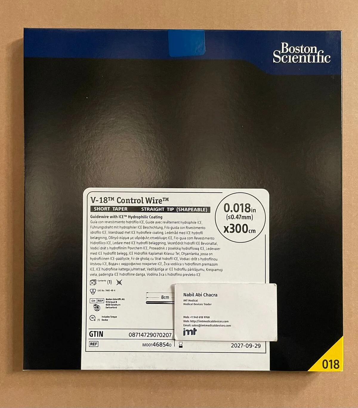 Boston Scientific V-18 ControlWire Guidewire M001468540 0.018 in x 300 cm Peripheral Guidewire