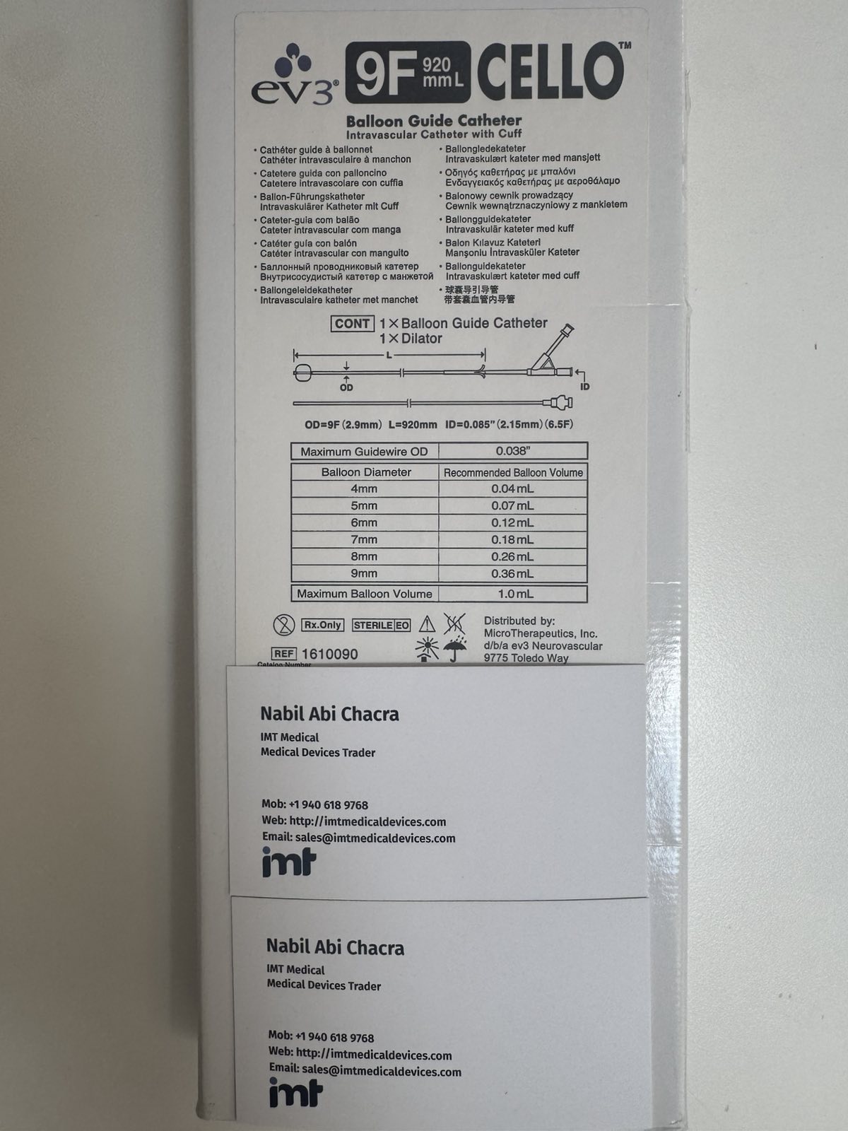 Medtronic Cello Balloon Guide Catheter Neurovascular Access