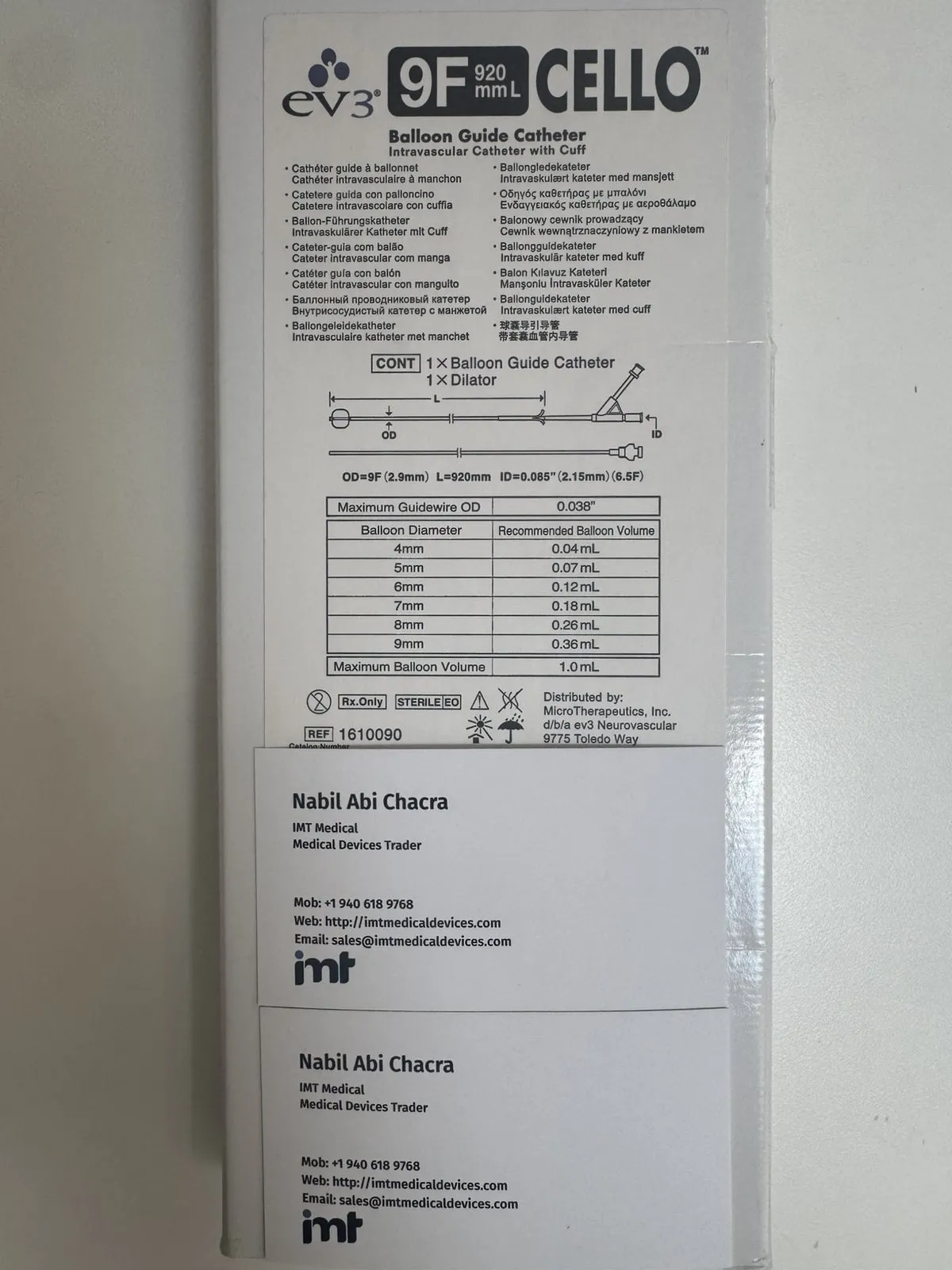 Medtronic Cello Balloon Guide Catheter Neurovascular Access