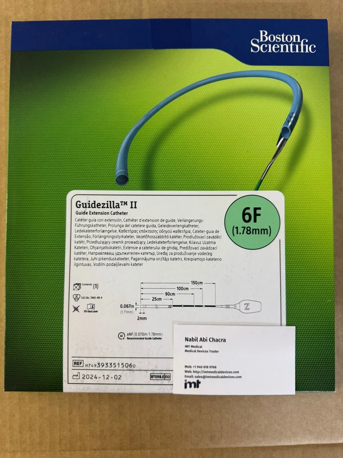 Boston Scientific GUIDEZILLA II H7493933515060 6F Guide Extension Catheter