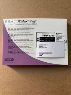 Bard 0115310 3DMax Mesh Medium Left 3 x 5 Hernia Repair Mesh