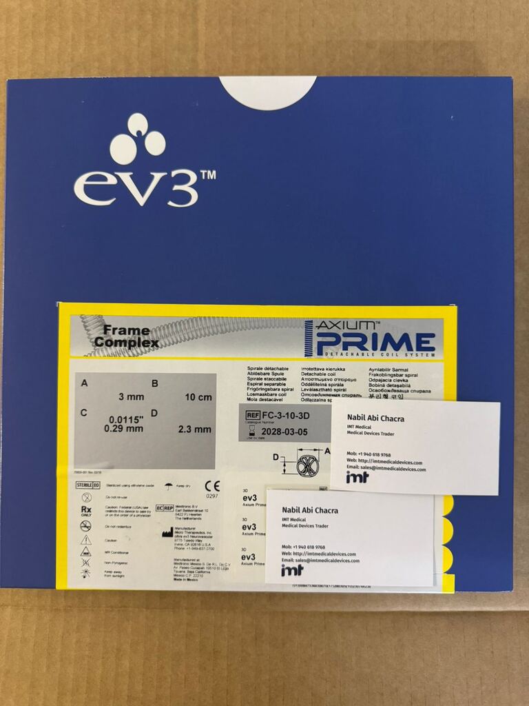 Neurovascular EV3 Axium Prime 3D Coil