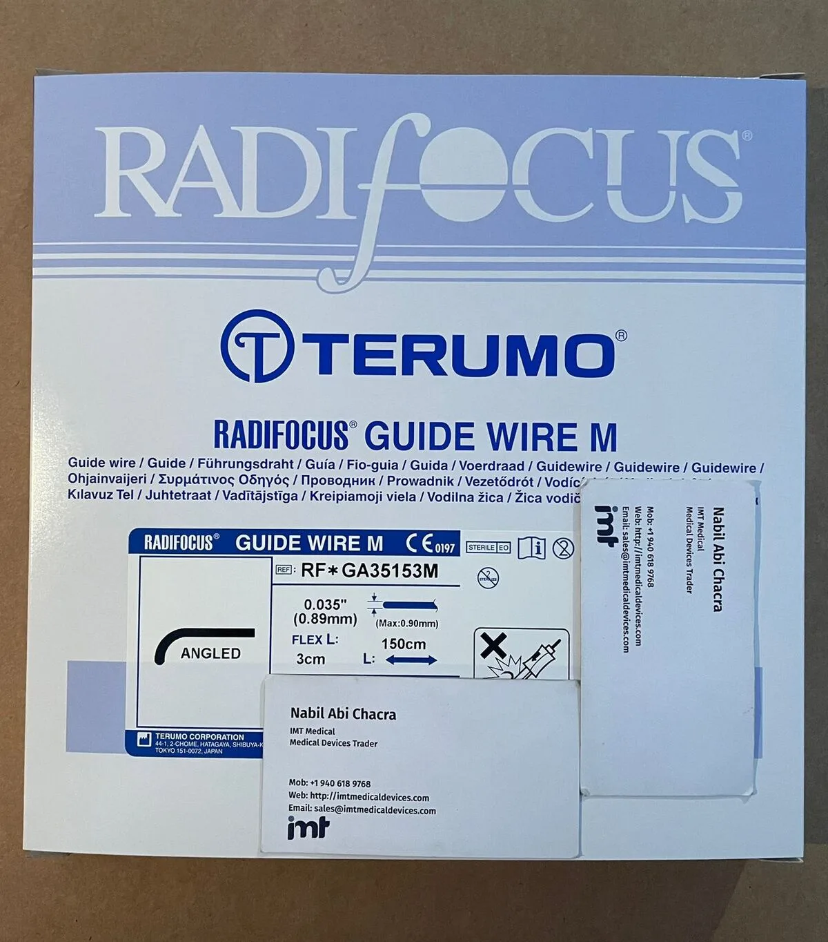 Terumo Radifocus Guide Wire M RF*GA35153M 0.035 in x 150 cm Angled Hydrophilic Guidewire