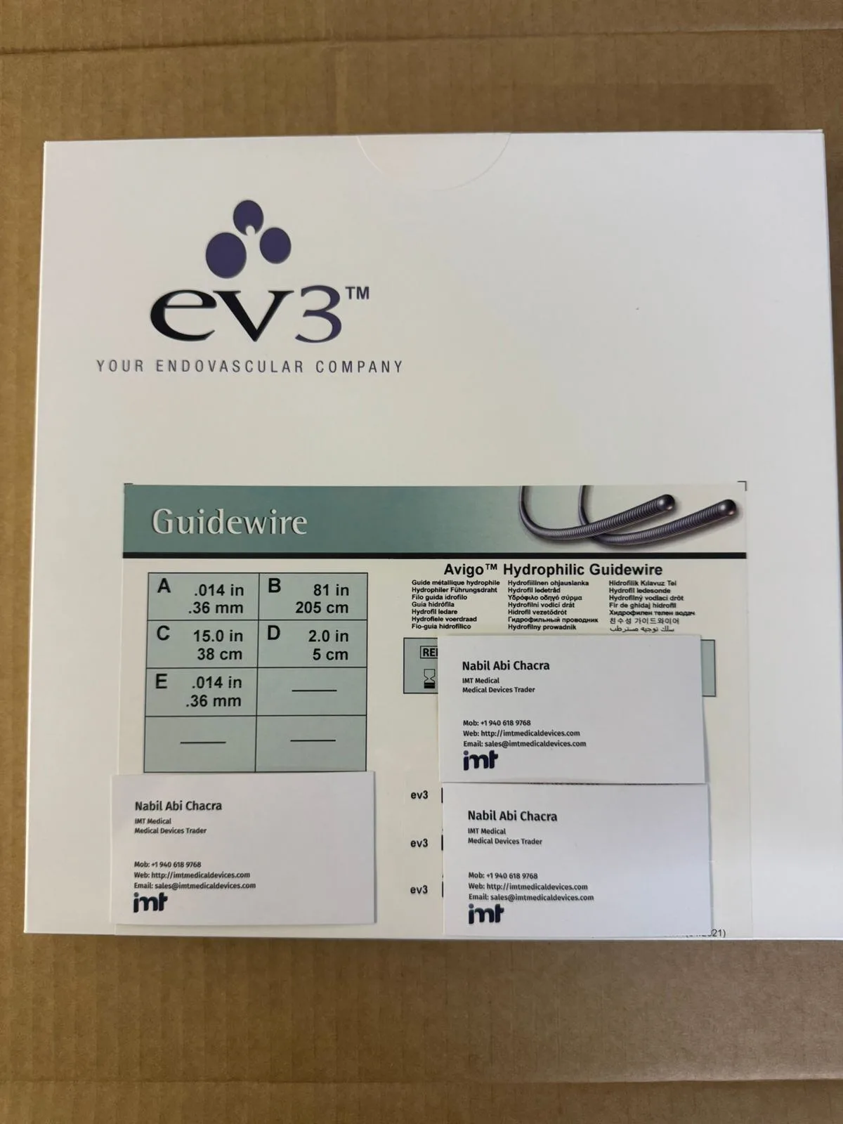 Medtronic AVIGO Hydrophilic Guidewire 103-0606-200 0.014 Straight Tip