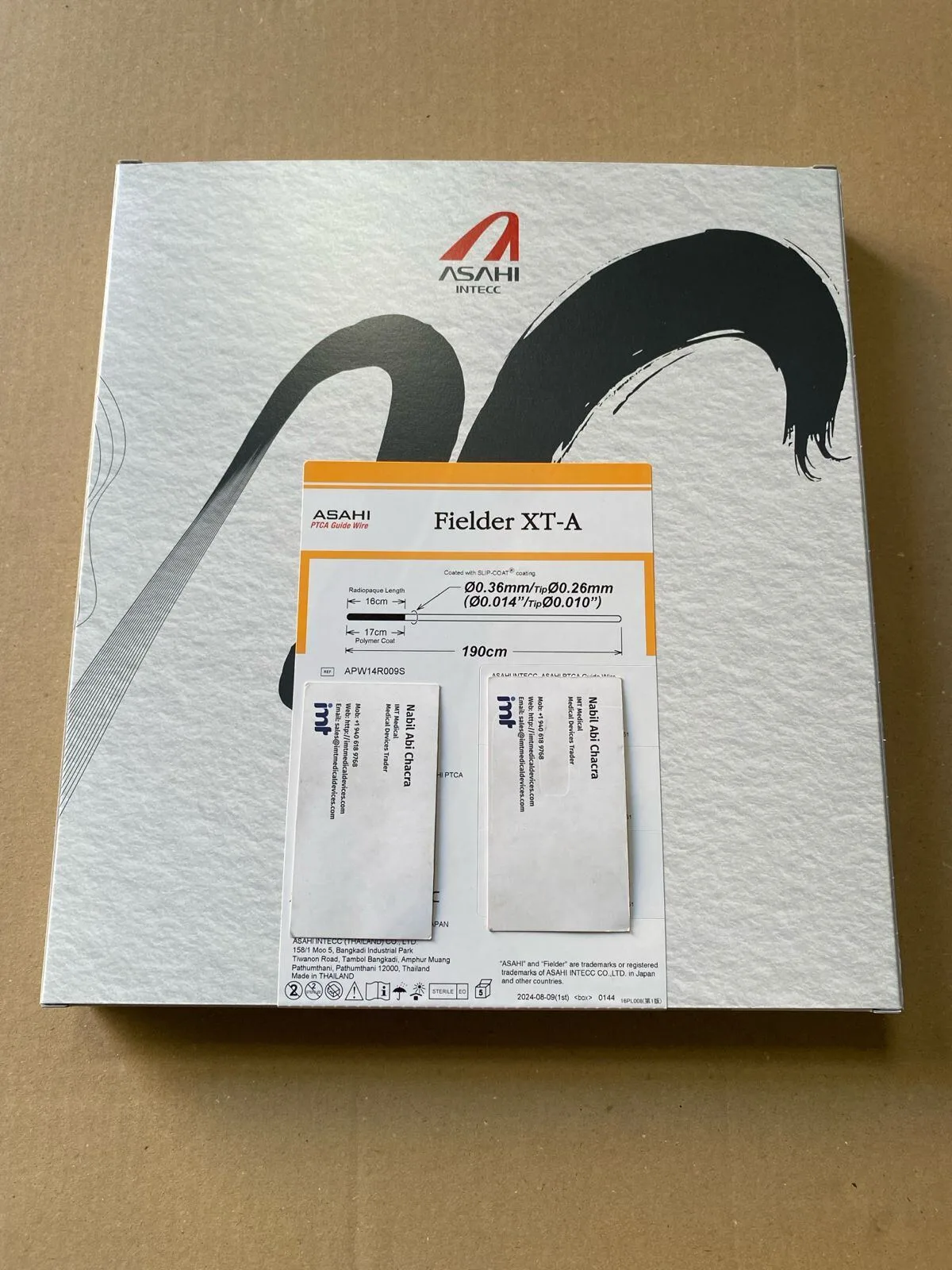 Asahi Fielder XT-A Coronary Guidewire APW14R009S 190 cm Hydrophilic CTO Guidewire